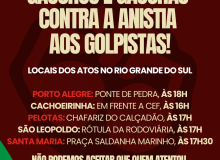 Sem anistia para os golpistas: gaúchos se mobilizam por democracia e justiça