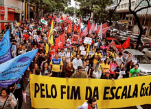 CUT-RS e centrais fazem ato pelo fim da escala 6x1 e cobram avanço no Senado