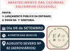 Lançamento da Central de Abastecimento das Cozinhas Solidárias acontece nesta sexta