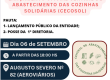 Lançamento da Central de Abastecimento das Cozinhas Solidárias acontece nesta sexta