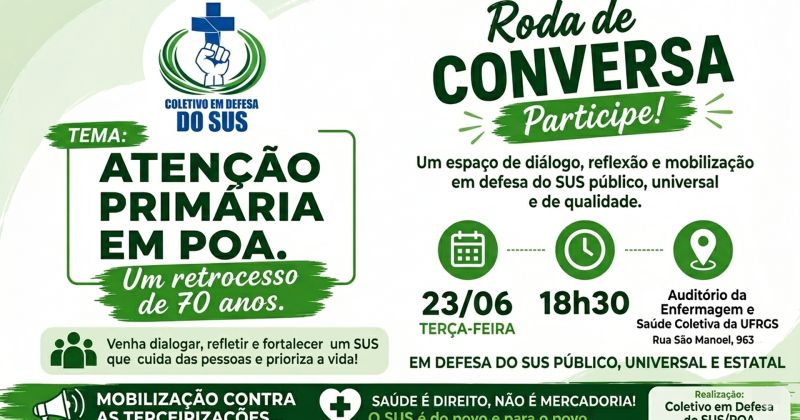 CUT-RS transmite debate sobre terceirizações e saúde pública em Porto Alegre